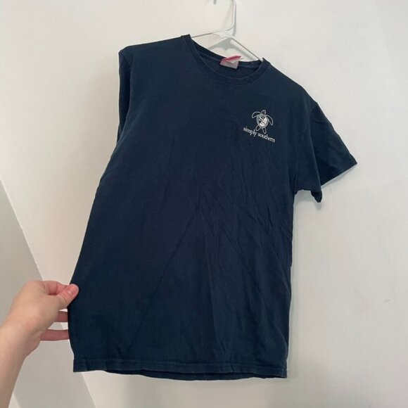 SIMPLY SOUTHERN Life is Beautiful Enjoy the Ride Short Sleeve Tee Navy Blue M - Picture 8 of 16